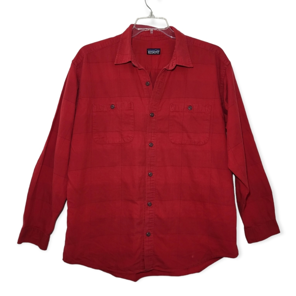 Patagonia Vintage Organic Cotton Flannel Button-down Shirt Red